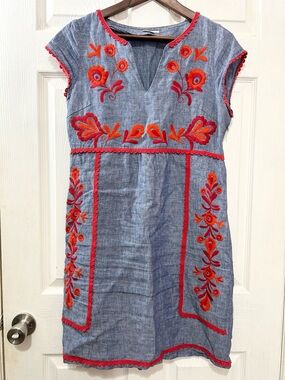 knee length dresses for ladies Tiered Poplin Maxi Dress-Aquamarine Blue, Deco Palm main image 1